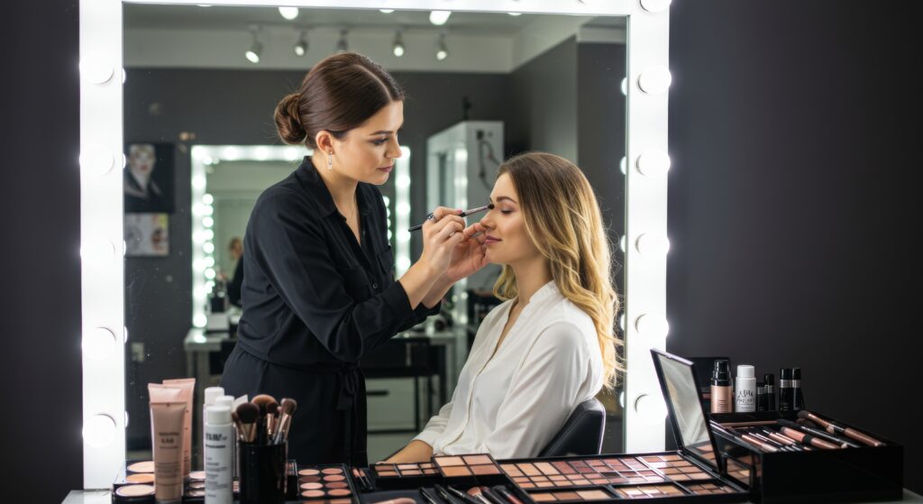 Students receiving professional hairstyling and cosmetology training at a certified salon academy